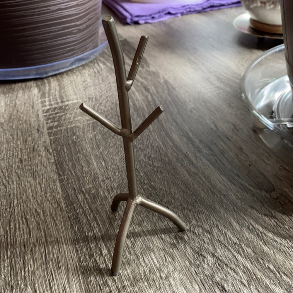 Ring stand holder painted gold aluminum